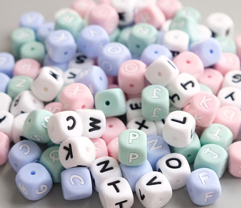 silicone alphabet beads